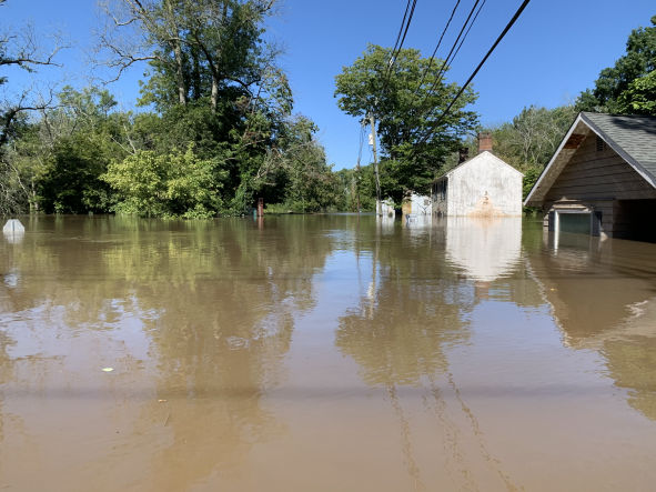 Visitor Center under water